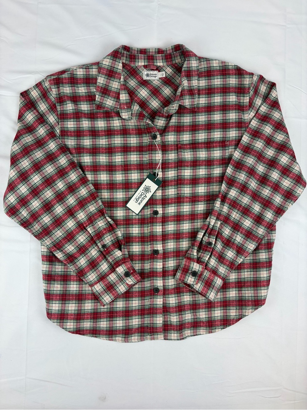 *NEW* Alpine Design Plaid Flannel Shirt 100% Cotton Red & Green Women’s Large